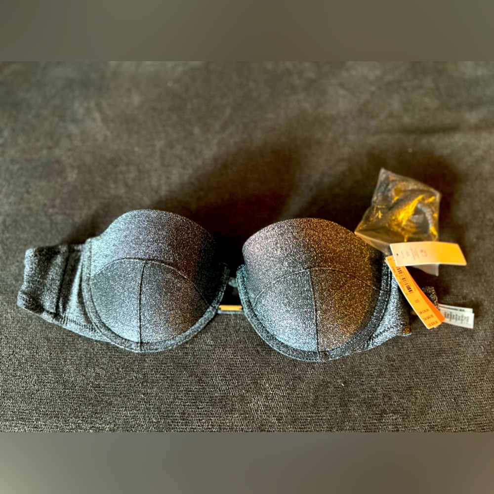 Victoria secret 32F metallic bikini top NWT